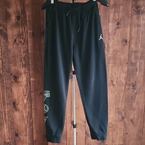 Jordan Black Sweatpants with White Logo